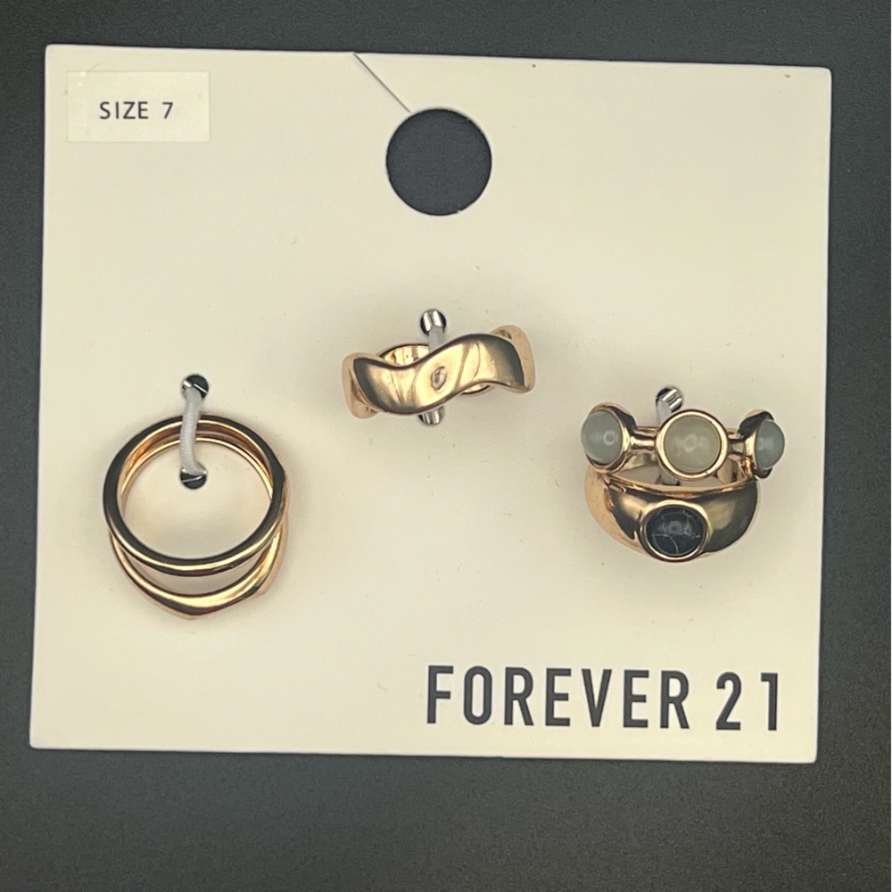 Forever 21 Mixed Metal Ring Trio